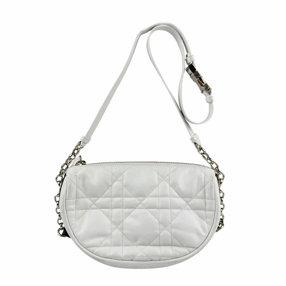 Christian Dior Vibe Hobo Shoulder Bag Handbag Leather White